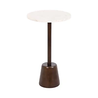 Marble & Brown Wood Tara Accent Table