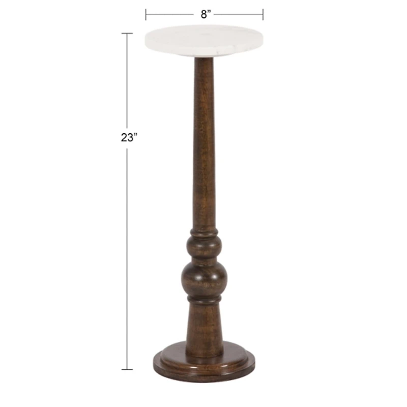 Dark Wood and Marble Wegner Accent Table