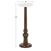 Dark Wood and Marble Wegner Accent Table