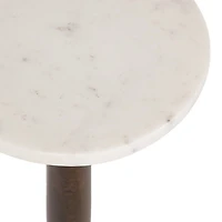 Dark Wood and Marble Wegner Accent Table