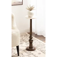 Dark Wood and Marble Wegner Accent Table