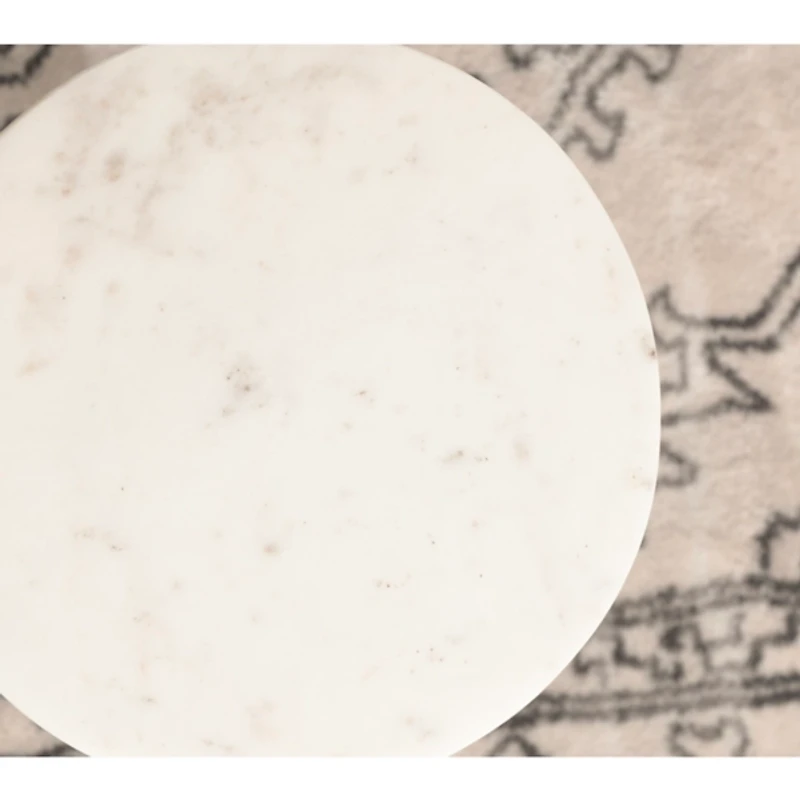 Dark Wood and Marble Wegner Accent Table