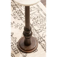 Dark Wood and Marble Wegner Accent Table