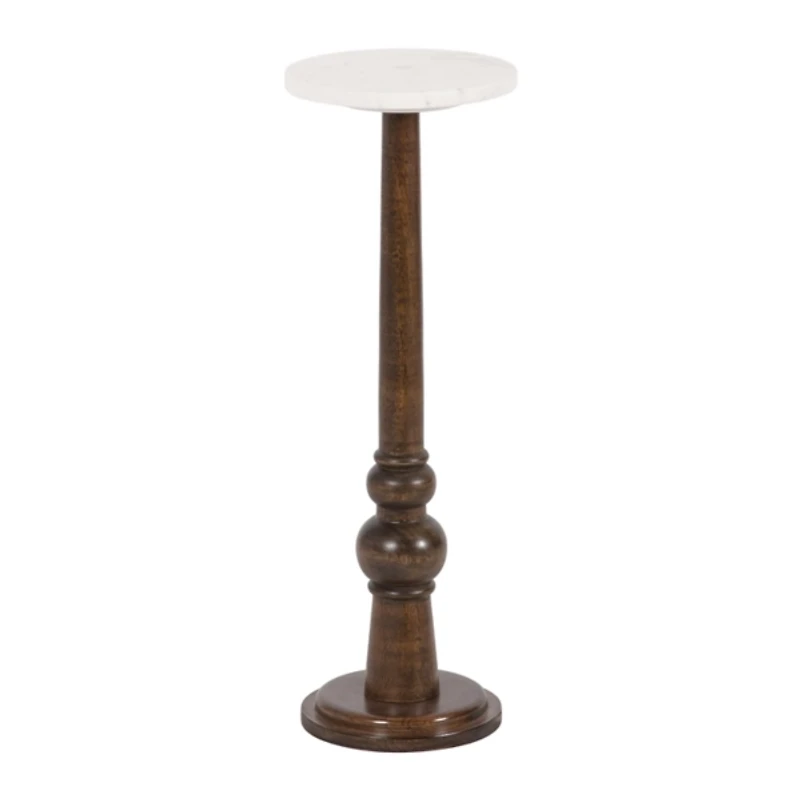 Dark Wood and Marble Wegner Accent Table