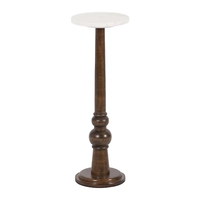 Dark Wood and Marble Wegner Accent Table