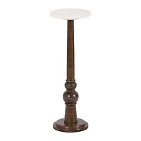 Dark Wood and Marble Wegner Accent Table