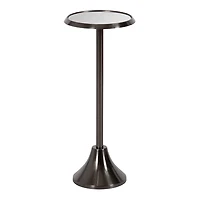 Pewter Metal Mirrored Sanzo Accent Table