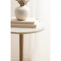 Marble & Natural Wood Tara Accent Table