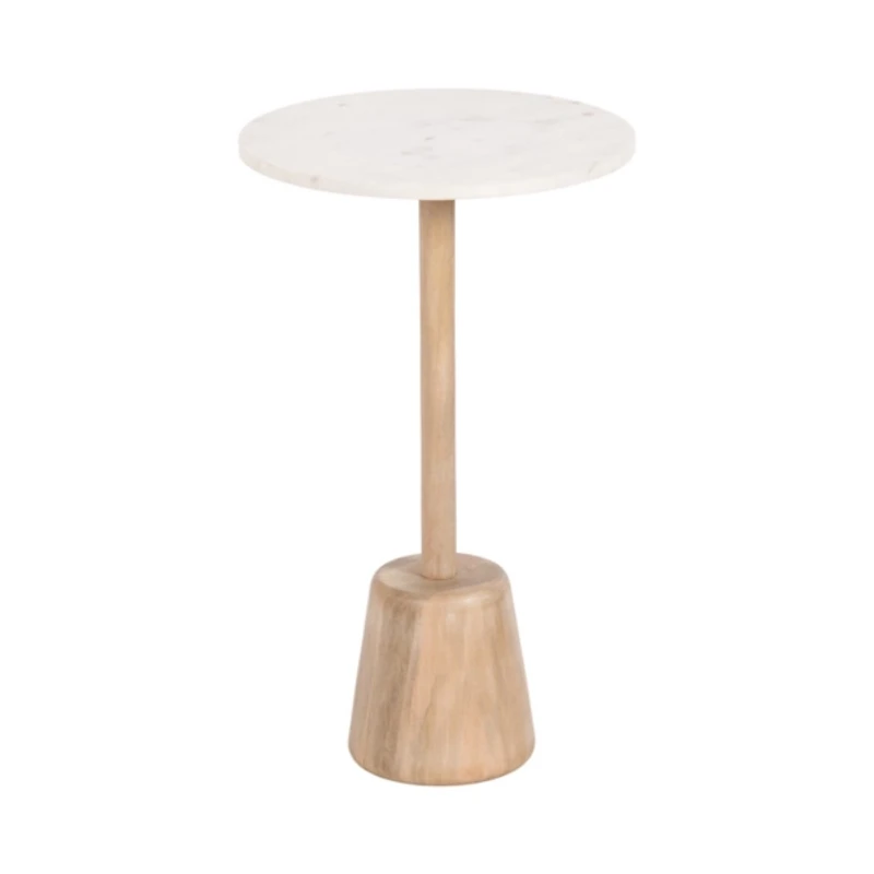 Marble & Natural Wood Tara Accent Table