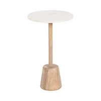 Marble & Natural Wood Tara Accent Table