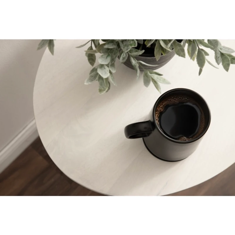 White Wood Sureda Oval Accent Table