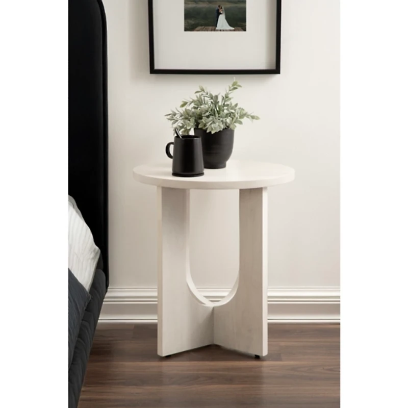 White Wood Sureda Oval Accent Table