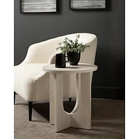 White Wood Sureda Oval Accent Table
