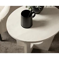 White Wood Sureda Oval Accent Table