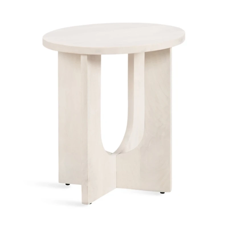 White Wood Sureda Oval Accent Table