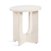 White Wood Sureda Oval Accent Table