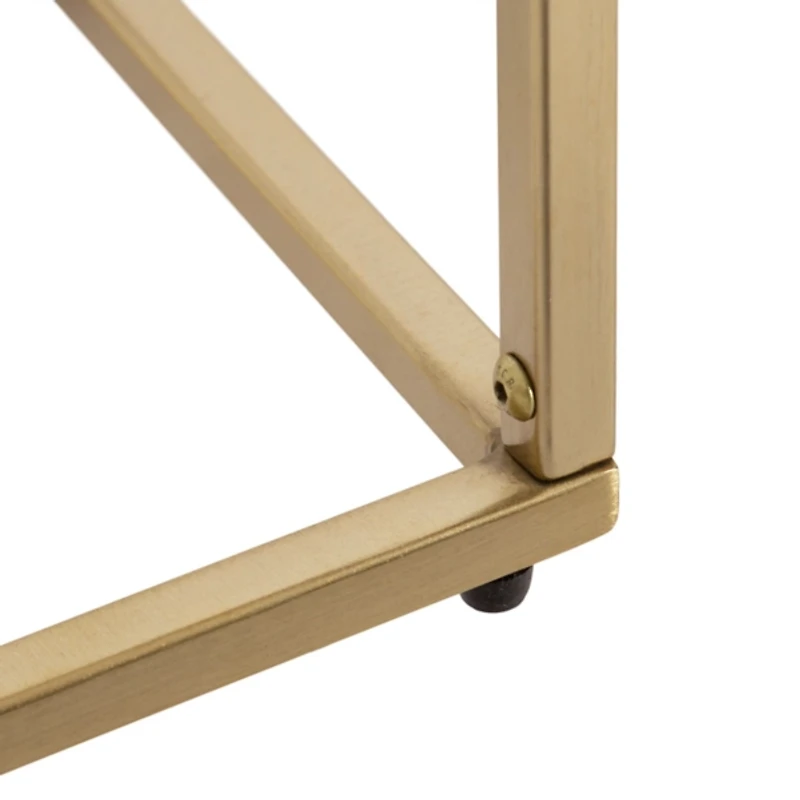 Burlwood & Gold Metal Karlsen Accent Table