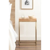 Burlwood & Gold Metal Karlsen Accent Table