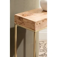 Burlwood & Gold Metal Karlsen Accent Table