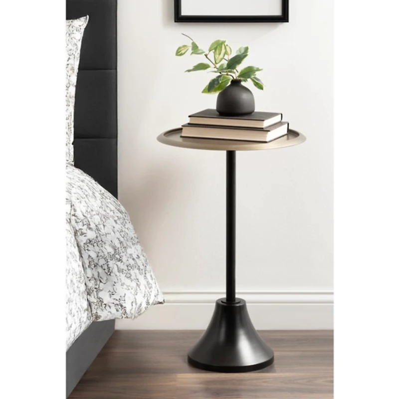 Gold & Black Metal Sanzo Accent Table