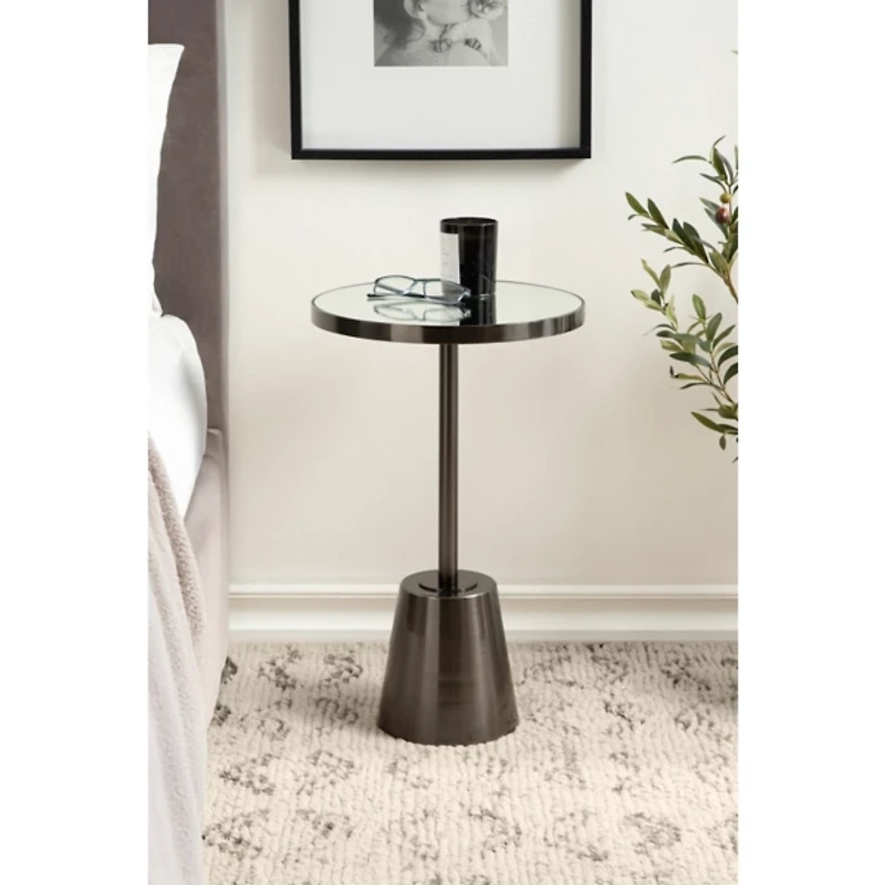 Pewter Mirrored Tara Accent Table