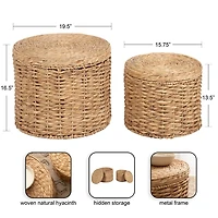 Woven Hyacinth 2-pc. Nesting Accent Table Set