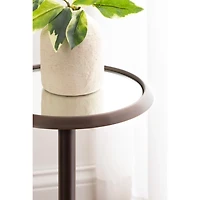 Bronze Metal Mirrored Sanzo Accent Table