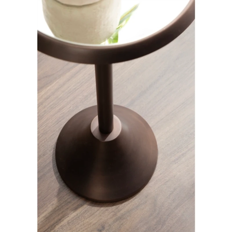 Bronze Metal Mirrored Sanzo Accent Table