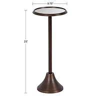Bronze Metal Mirrored Sanzo Accent Table