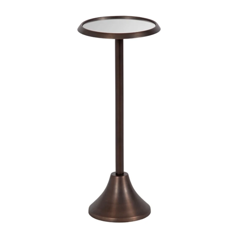 Bronze Metal Mirrored Sanzo Accent Table