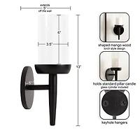 Black Wood Shay Wall Sconce