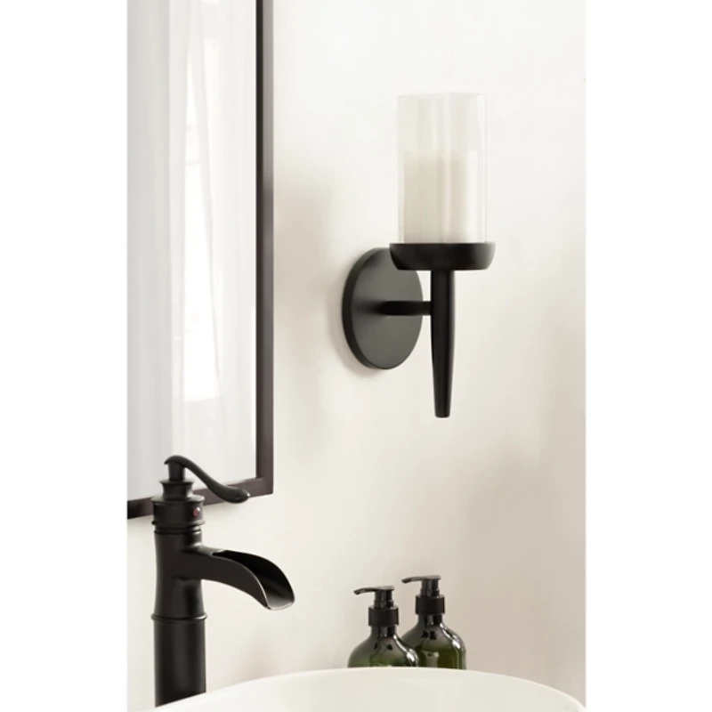 Black Wood Shay Wall Sconce