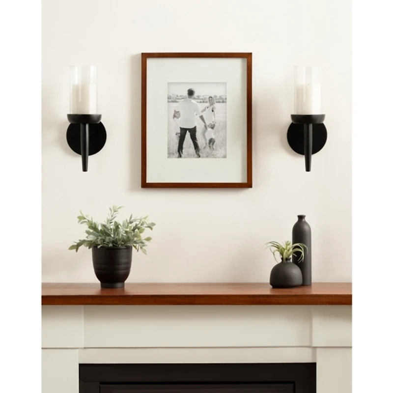 Black Wood Shay Wall Sconce