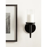 Black Wood Shay Wall Sconce