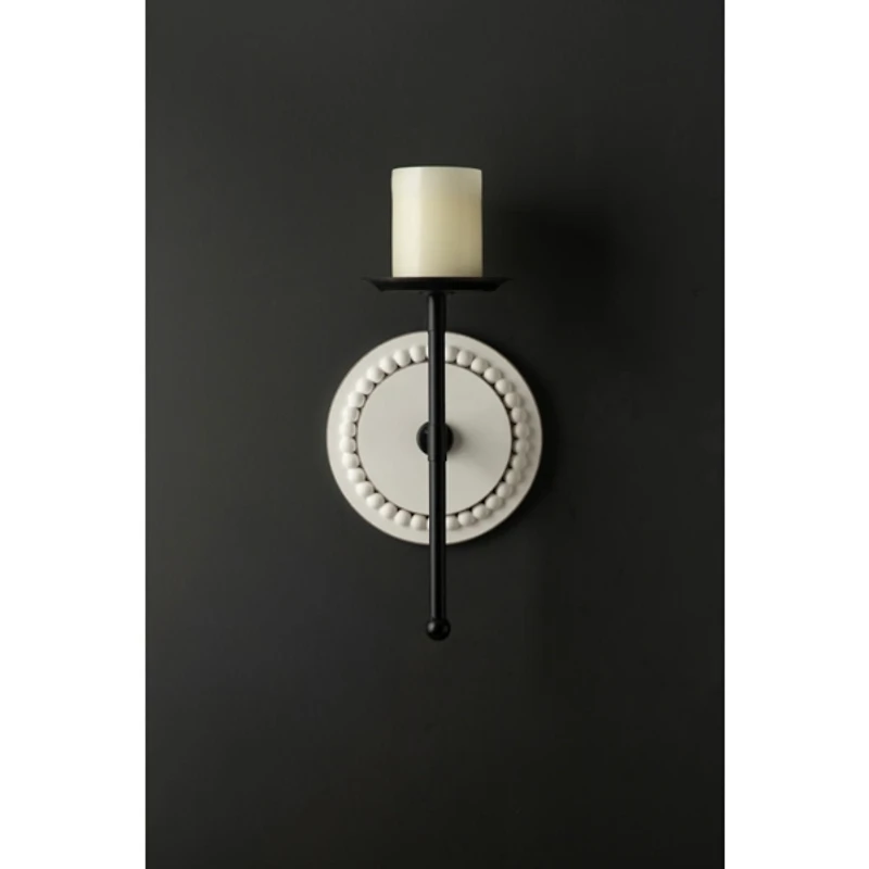 Beaded Wood Letta Wall Sconce