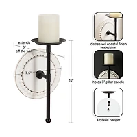 Beaded Wood Letta Wall Sconce