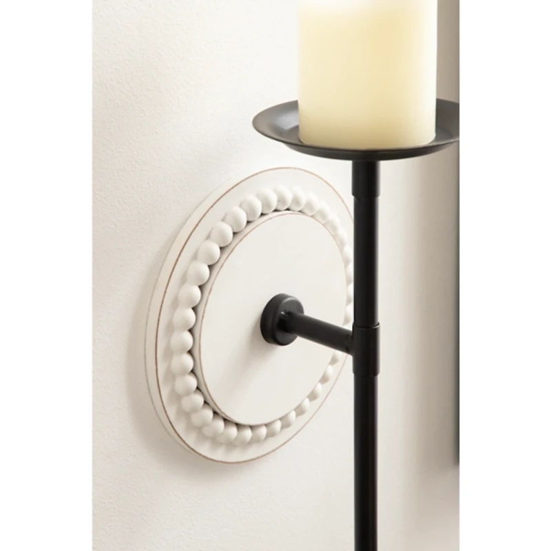 Beaded Wood Letta Wall Sconce