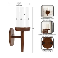 Walnut Brown Wood Shay Wall Sconce