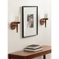 Walnut Brown Wood Shay Wall Sconce