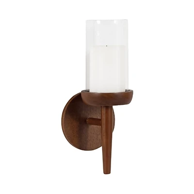 Walnut Brown Wood Shay Wall Sconce