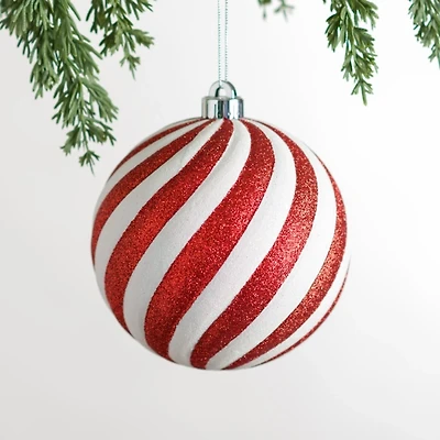 Candy Cane Stripe Ball Christmas Ornament