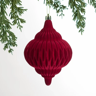 Merlot Velvet Finial Ornament, 4 in.