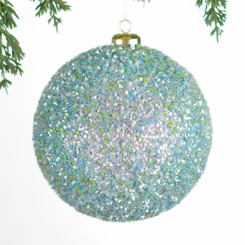 Blue and Green Glitter Christmas Ornament