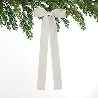 Cream Ribbon Bow Ornaments, Set of 4