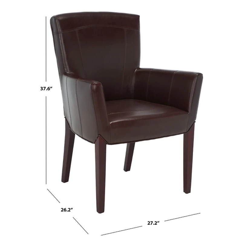 Brown Faux Leather Janet Armchair