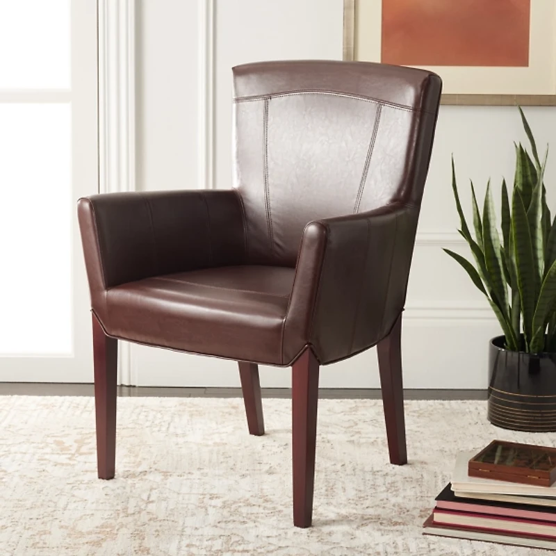 Brown Faux Leather Janet Armchair