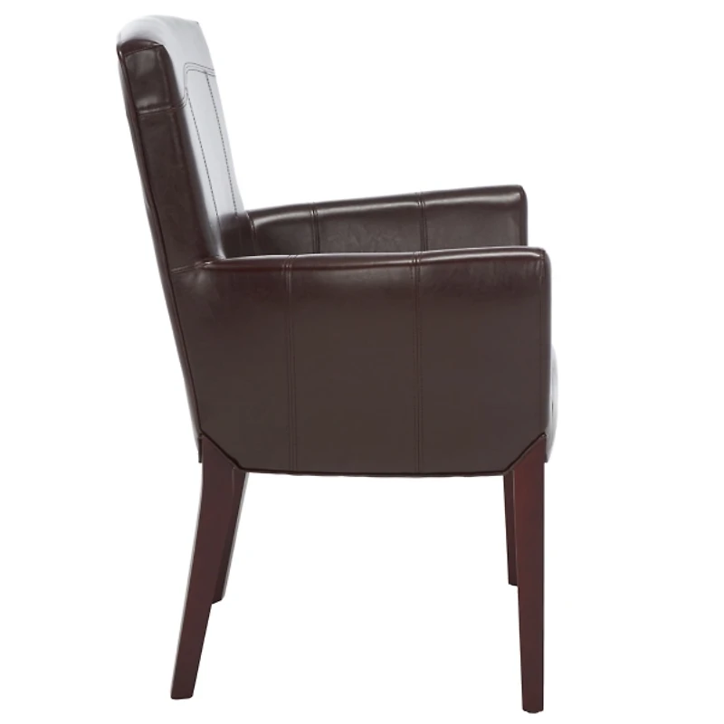 Brown Faux Leather Janet Armchair
