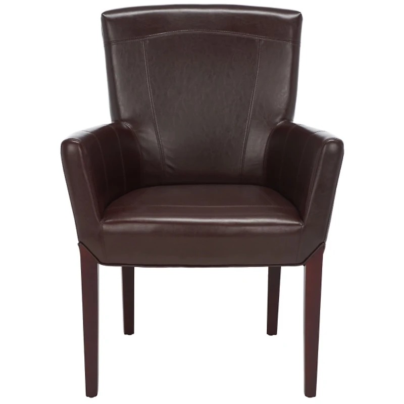 Brown Faux Leather Janet Armchair