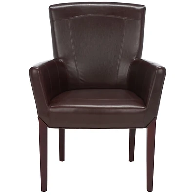 Brown Faux Leather Janet Armchair