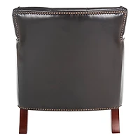 Brown Faux Leather Tufted Collen Accent Chair